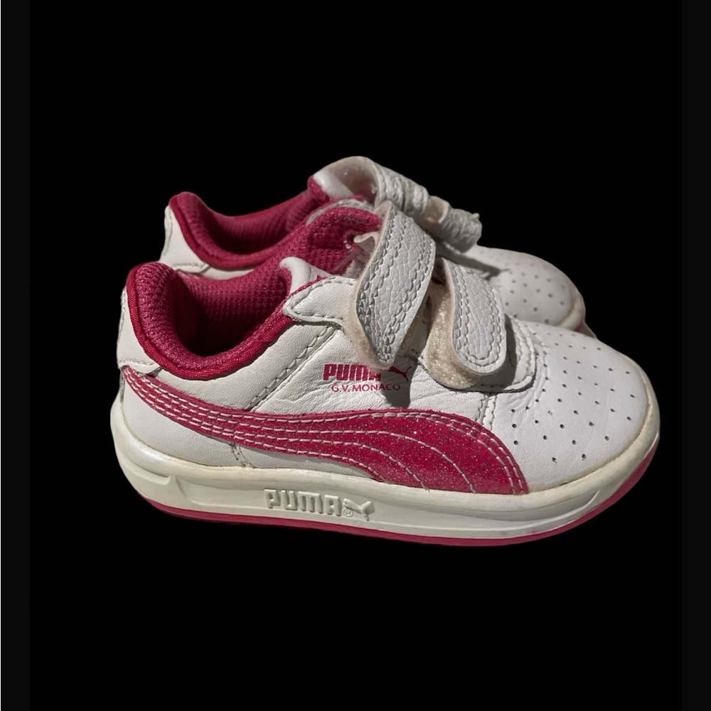 Puma white pink Velcro sneakers
